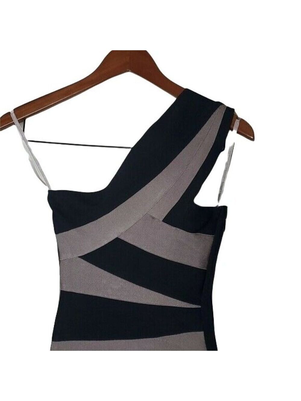 Stretta Jessica Black One Shoulder Bandage Bodycon Dress XS Party - Picture 4 of 9